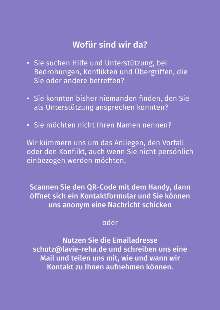 Plakat-Text zu Schutz vor Gewalt
